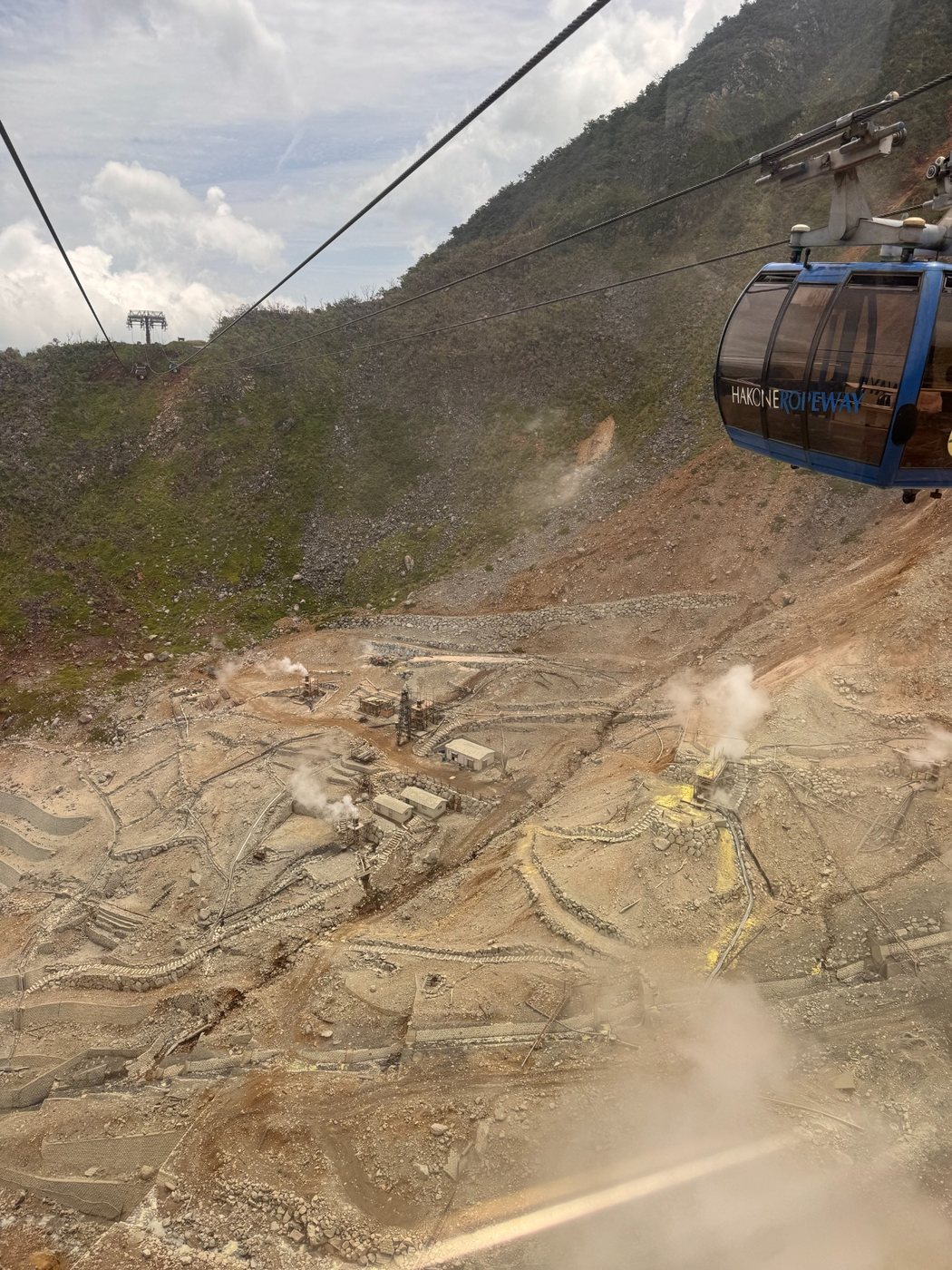 Hakone Ropeway crossing Owakudani